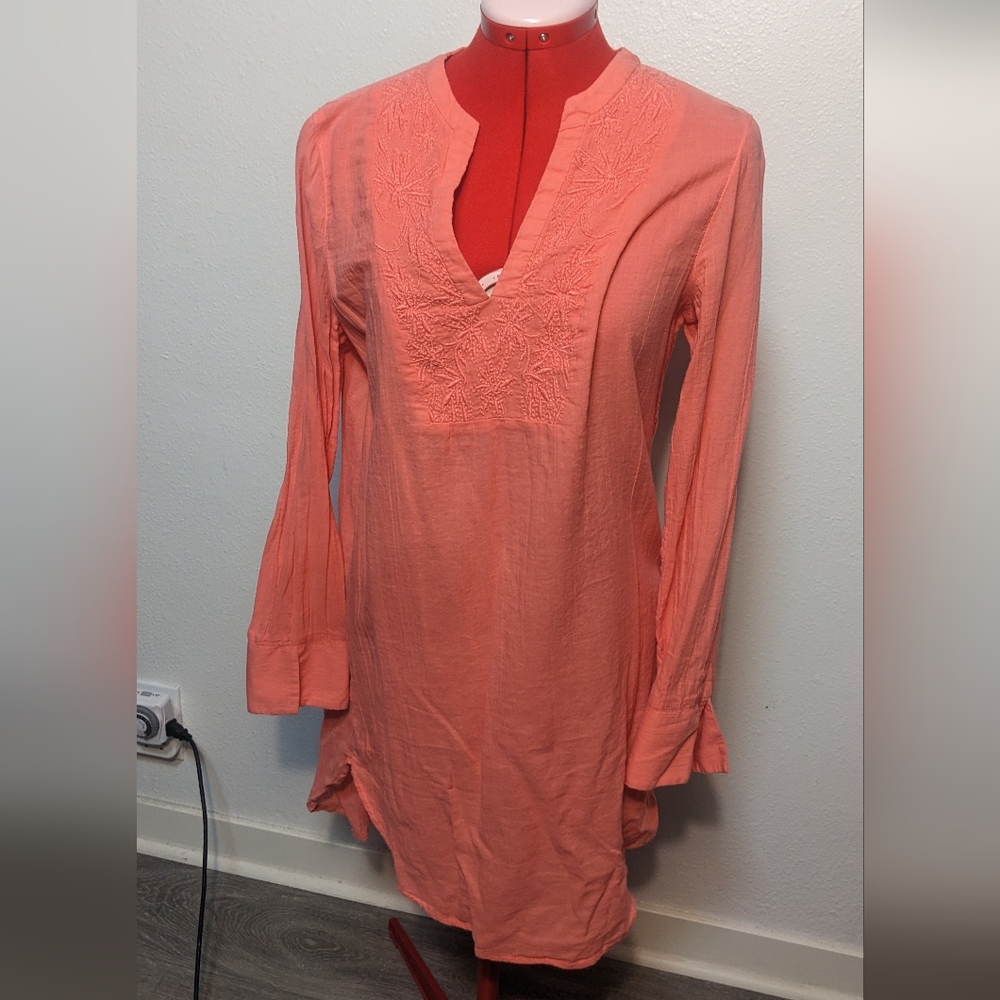 H&M Long Sleeve Tunic Dress Salmon Color Women's Size 8
